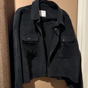 Bluenotes Black Corduroy Cropped Shirt